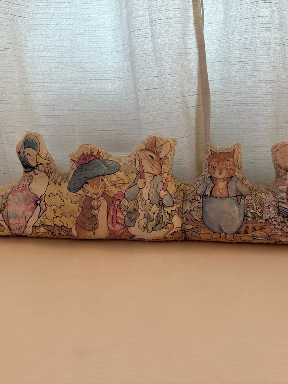 Vintage Cottage Beatrix Potter Inspired Blue and Cream Decorative Draft Stopper